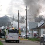 photo by Jody Murphy of a house fire in Parkersburg.